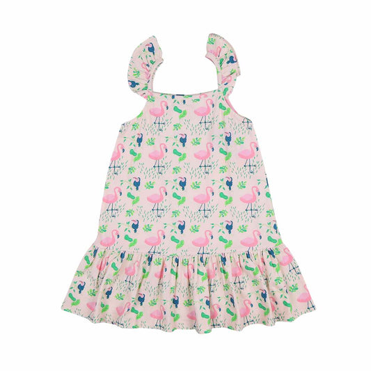 Strap Dress - Flamingo Forest