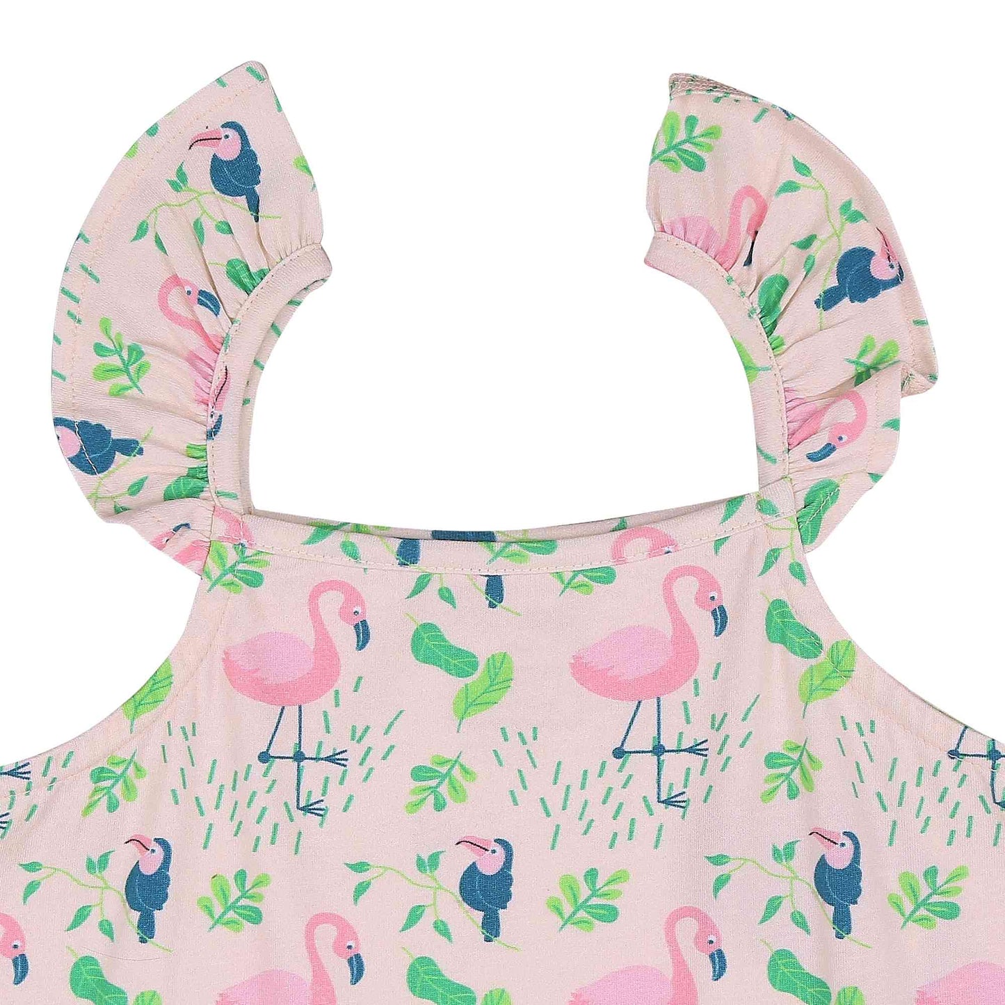 Strap Dress - Flamingo Forest